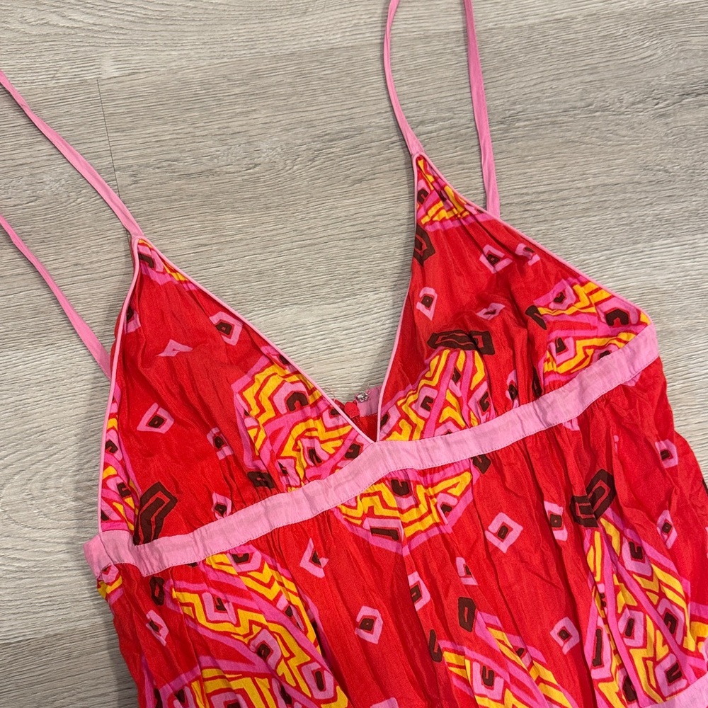 FARM Rio Red and Pink Maxi Dress